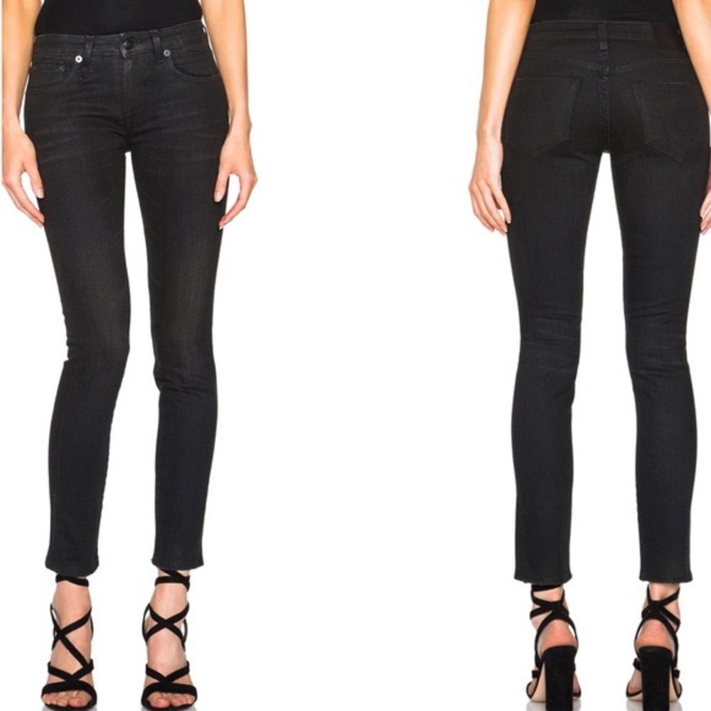 *Sold* R13 Alison Curtis Black Waxed Skinny Jeans
